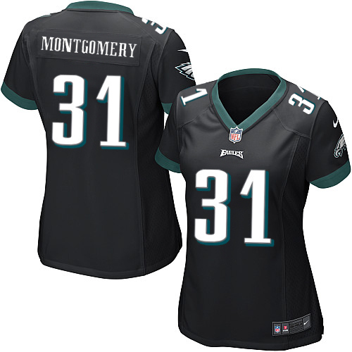 Women's Elite Wilbert Montgomery Nike Jersey Black Alternate - #31 NFL Philadelphia Eagles